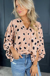 KaleaBoutique Classic Leopard V Neck Bracelet Sleeve Blouse - KaleaBoutique.com