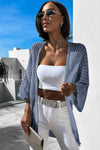 Hollow-out Bracelet Sleeve Knit Cardigan - KaleaBoutique.com