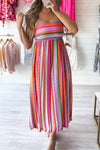 KaleaBoutique Striped Thin Straps Smocked Back Boho Maxi Dress - KaleaBoutique.com