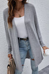 High Rise Solid Color Open Front Lightweight Cardigan - KaleaBoutique.com