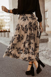 KaleaBoutique Floral Leaves Embroidered High Waist Maxi Skirt - KaleaBoutique.com