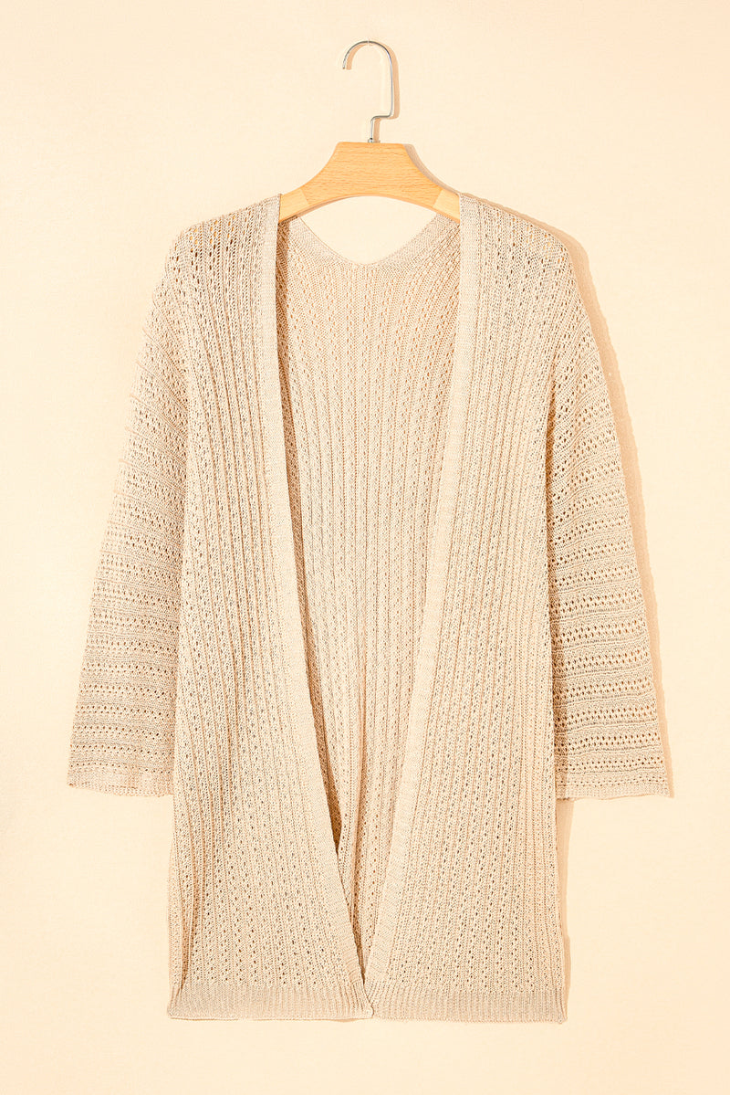 Hollow-out Bracelet Sleeve Knit Cardigan - KaleaBoutique.com