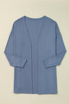 KaleaBoutique Solid Color Rib Knit Open Front Tunic Cardigan - KaleaBoutique.com