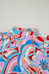 KaleaBoutique Stylish Abstract Print Frilly Neck Ruffled Sleeve Blouse - KaleaBoutique.com