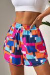 KaleaBoutique Stylish Geometric Printed Drawstring Waist Beach Shorts with Pockets - KaleaBoutique.com