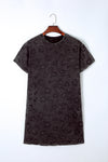 KaleaBoutique Stunning Vintage Washed Leopard T-Shirt Dress with Pockets - KaleaBoutique.com