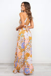 KaleaBoutique Graceful Boho Floral Backless Lace up Sleeveless Maxi Dress - KaleaBoutique.com