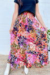 KaleaBoutique Abstract Floral Print Ruffled High Waist Maxi Skirt - KaleaBoutique.com