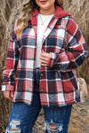 KaleaBoutique Plus Size Plaid Button up Hooded Jacket - KaleaBoutique.com