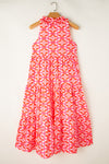 KaleaBoutique Floral Print Frilly Neck Sleeveless Tiered Maxi Dress - KaleaBoutique.com