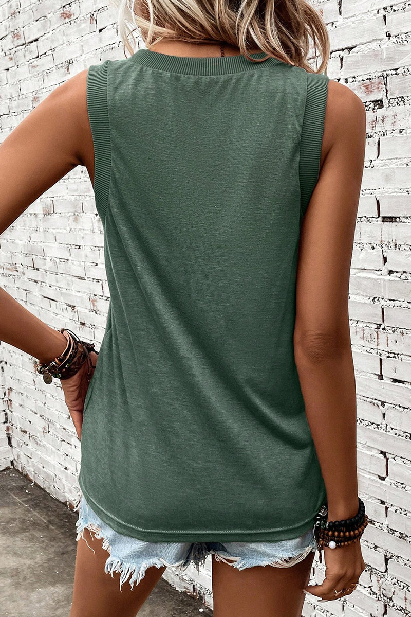 Ribbed V Neck Tank - KaleaBoutique.com