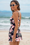 KaleaBoutique Stylish Floral Print Twisted Hollowed Back Swim Dress