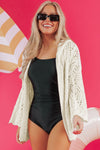 KaleaBoutique Stylish Fashion Open Knit Hooded Beach Cover Up - KaleaBoutique.com