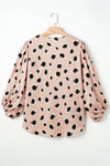 KaleaBoutique Classic Leopard V Neck Bracelet Sleeve Blouse - KaleaBoutique.com