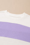 KaleaBoutique Colorblock Patchwork Drop Shoulder Crewneck Sweatshirt - KaleaBoutique.com