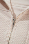 KaleaBoutique Corduroy Drawstring Hooded Pocket Zip Up Jacket - KaleaBoutique.com