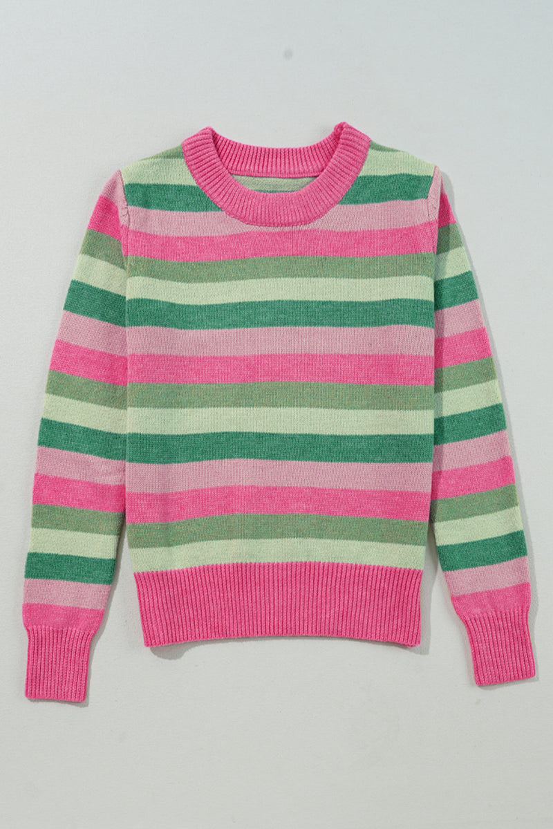 KaleaBoutique Color Block Ribbed Edge Round Neck Sweater - KaleaBoutique.com