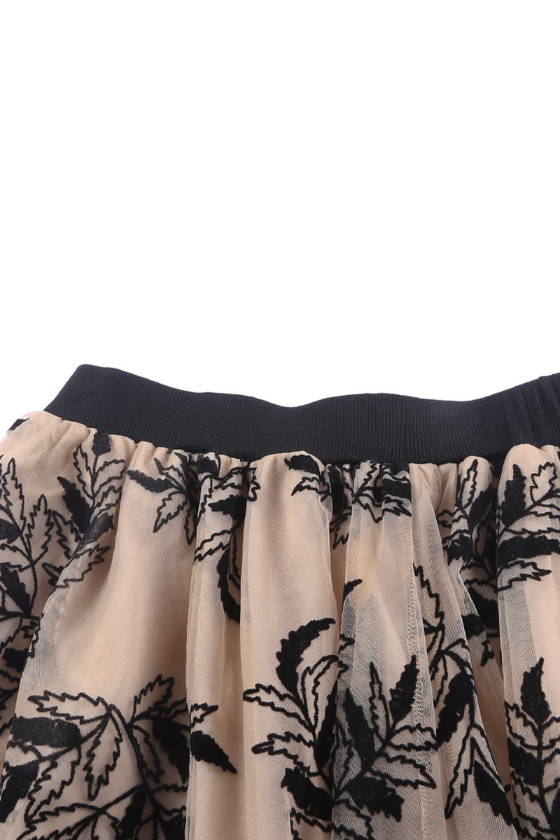 KaleaBoutique Floral Leaves Embroidered High Waist Maxi Skirt - KaleaBoutique.com