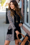 Leopard Patched Pocket Open Front Cardigan - KaleaBoutique.com