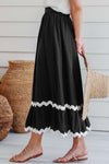 KaleaBoutique Ricrac Trim Colorblock High Waist Long Skirt - KaleaBoutique.com