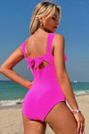 KaleaBoutique Stylish Casual Cut Out Twist Bowknot Backless One Piece Swimsuit - KaleaBoutique.com