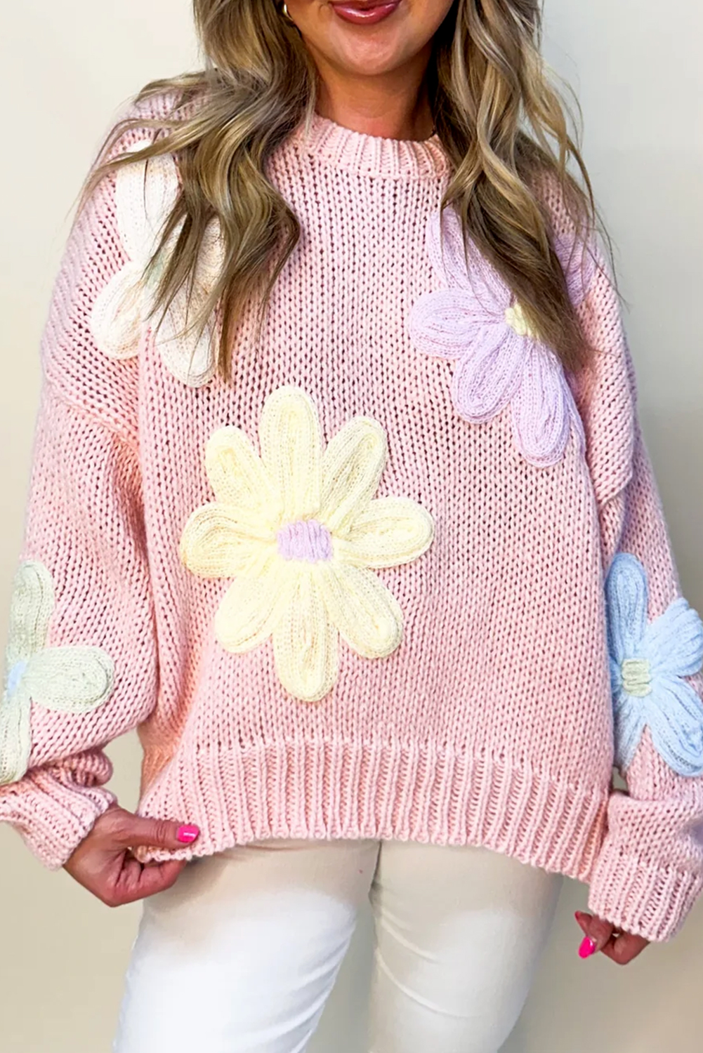 KaleaBoutique Petals & Threads Embroidered Floral Sweater - KaleaBoutique.com