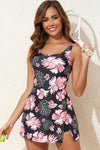 KaleaBoutique Stylish Floral Print Twisted Hollowed Back Swim Dress - KaleaBoutique.com