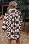 KaleaBoutique Checkered Print Patchwork Corduroy Shacket - KaleaBoutique.com