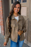 KaleaBoutique Textured Chest Pocket Button-Up Shacket - KaleaBoutique.com