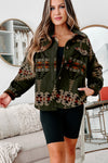 KaleaBoutique Aztec Print Flap Pockets Long Sleeve Shacket - KaleaBoutique.com