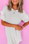 KaleaBoutique Ruffled Short Sleeve Crew Neck T Shirt Shift Mini Dress - KaleaBoutique.com