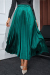 KaleaBoutique Satin Elastic Waist Pleated Maxi Skirt - KaleaBoutique.com