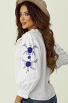 KaleaBoutique Floral Embroidered Bracelet Sleeve Shirt - KaleaBoutique.com