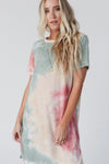 KaleaBoutique Comfortable Summer Tie Dye Oversized Slit Tee Dress - KaleaBoutique.com