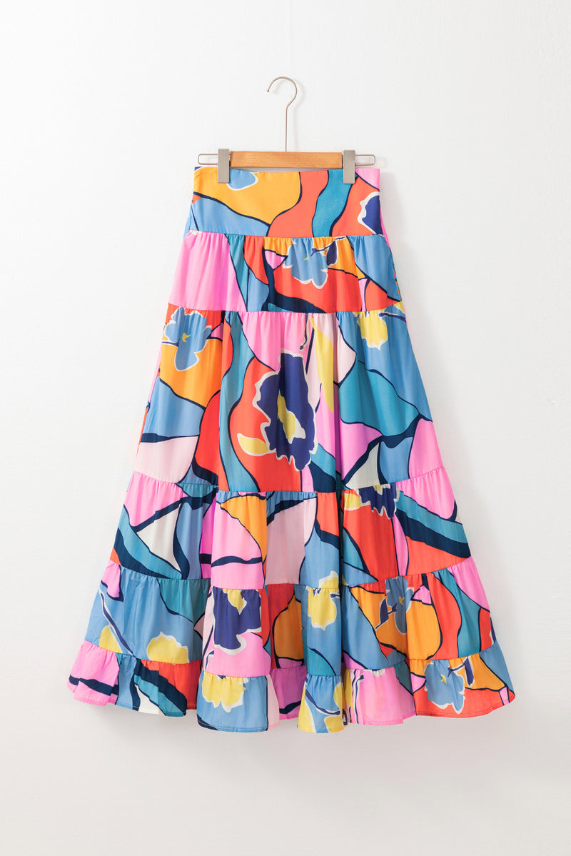 KaleaBoutique Printed Pocketed High Waist Maxi Skirt - KaleaBoutique.com