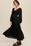 KaleaBoutique V Neck Bowknot Cutout Frill Tiered Maxi Dress - KaleaBoutique.com