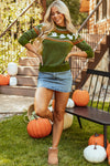 KaleaBoutique Halloween Ghost Pattern Drop Shoulder Sweater - KaleaBoutique.com