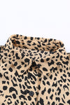 KaleaBoutique Leopard Turn-Down Collar Slit Midi Dress - KaleaBoutique.com