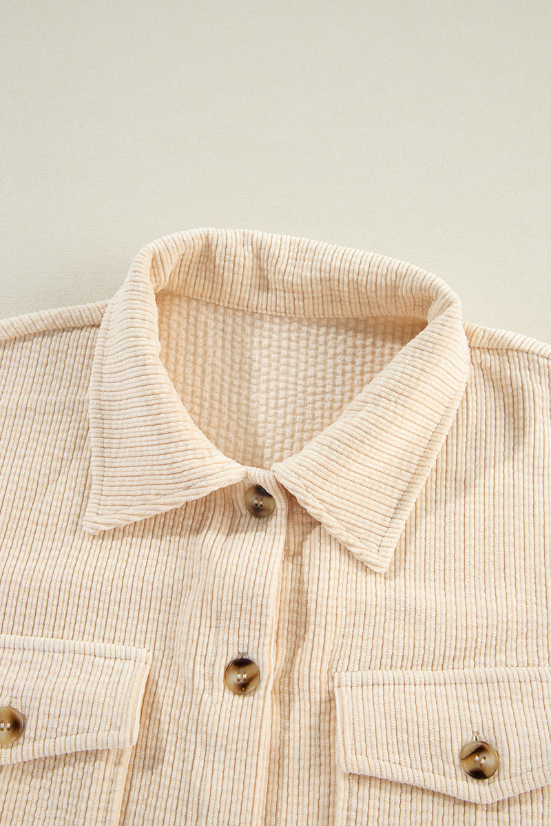 KaleaBoutique Corduroy Flap Pocket Button Up Shacket - KaleaBoutique.com