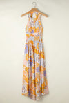 KaleaBoutique Graceful Boho Floral Backless Lace up Sleeveless Maxi Dress - KaleaBoutique.com