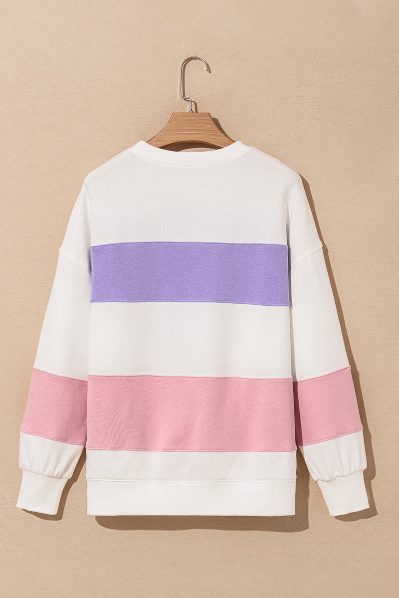 KaleaBoutique Colorblock Patchwork Drop Shoulder Crewneck Sweatshirt - KaleaBoutique.com