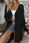 Crochet Hollow Out Open Front Cardigan - KaleaBoutique.com