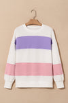 KaleaBoutique Colorblock Patchwork Drop Shoulder Crewneck Sweatshirt - KaleaBoutique.com