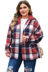 KaleaBoutique Plus Size Plaid Button up Hooded Jacket - KaleaBoutique.com