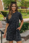 KaleaBoutique Stunning Vintage Washed Leopard T-Shirt Dress with Pockets - KaleaBoutique.com