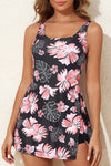 KaleaBoutique Stylish Floral Print Twisted Hollowed Back Swim Dress - KaleaBoutique.com