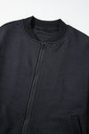 KaleaBoutique Stylish Solid Textured Stand Neck Zipper Bomber Jacket - KaleaBoutique.com