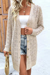 Hollow Out Buttons Front Long Cardigan - KaleaBoutique.com