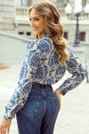 KaleaBoutique Bohemian Printed Bishop Sleeve Lace Shirt - KaleaBoutique.com