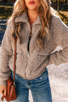 KaleaBoutique Zipper Pocketed Winter Fuzzy Jacket - KaleaBoutique.com